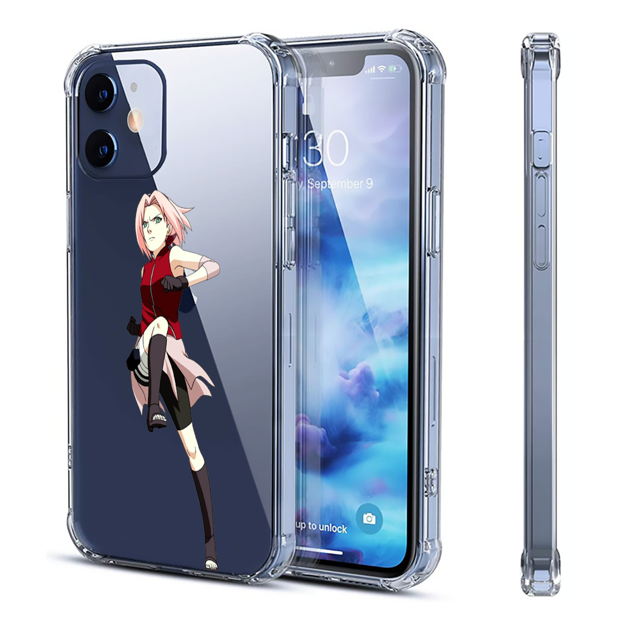 （画像用） NARUTO -ナルト- 春野サクラ Haruno Sakura 【iPhone 12シリーズ対応】透明スマホケース（クリアソフトケース）
